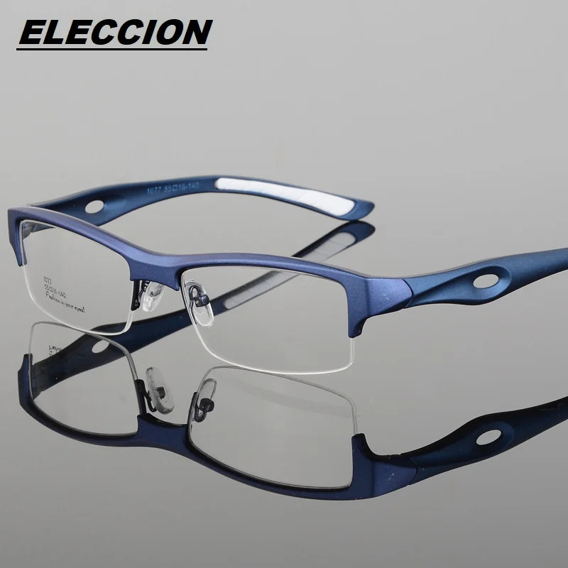 ELECCION Spectacle Frame Attractive Mens Distinctive n Comfortable TR90 Half Frames Square Sports Glasses 1077 241213