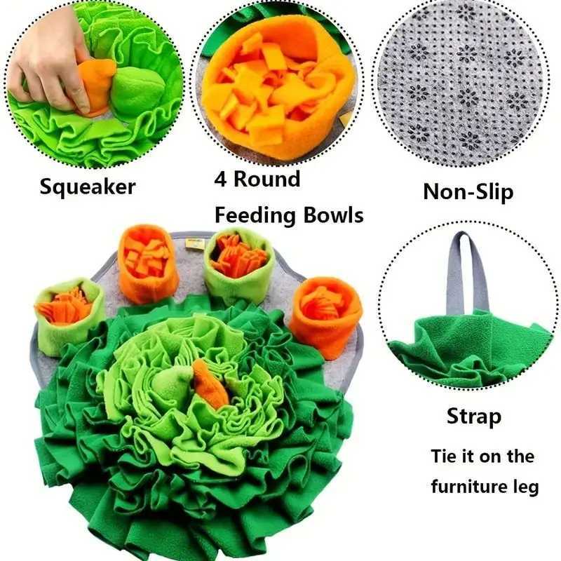 Pet Dog Snuffle Mat Nose Smell Training Sniffing Pad Dog Puzzle Toy Slow Feeding Bowl Food Dispenser Treats Pad Washable Dog toy X241213