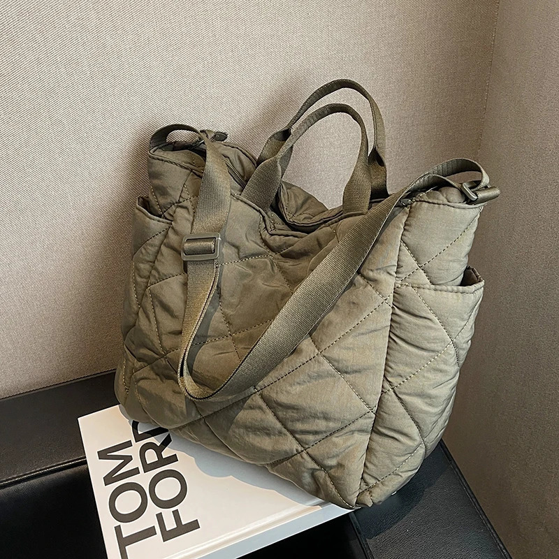 Large capacity Tote Bags for Women Shoulder Side Bag Fashion Space cotton Shopper Shopping Bags cute Ladies Winter 241205