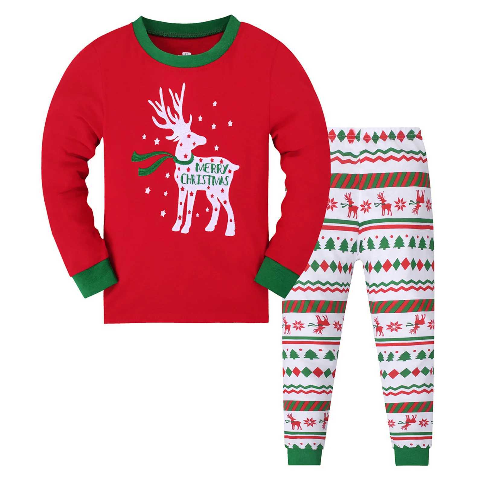 New childrens clothing set girls Christmas pajamas cartoon boys pajamas 1-9 year old childrens pajamas baby pajamas set X-mas W241213
