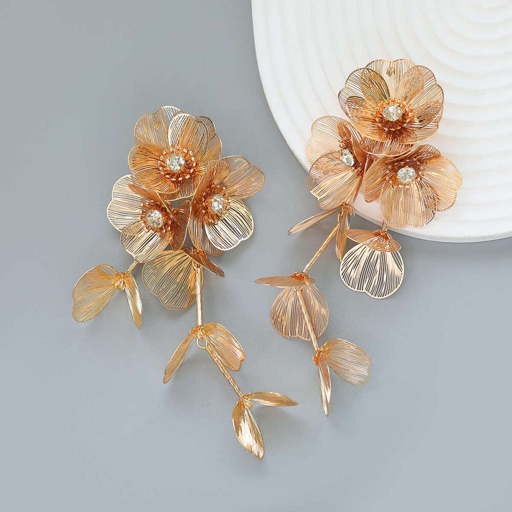 Spring New Alloy Exaggerated Female Multi layer Metallic wer Earrings