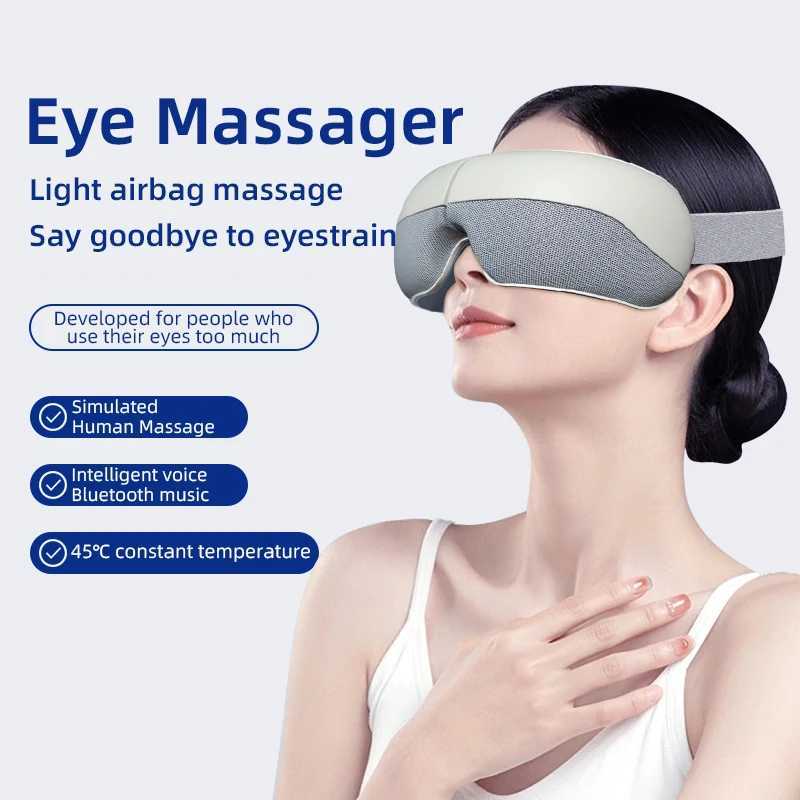 Tinsol Eye Massager 4D Intelligent Airbag Vibration Eye Care Instrument Thermal Compression Bluetooth Music Eye Massager Glasses Fatigue Bag W241213
