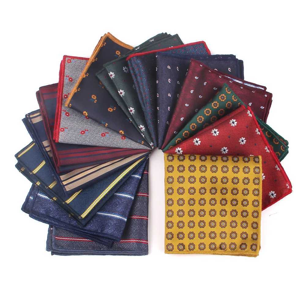 Fashion striped pocket square mens and womens chest towel Hanji polyester Hanji mens set handle chief floral pocket towel W241213