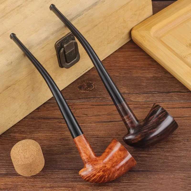 Long Briar Pipe Multi Choice Straight Smoking Pipe Best Briar Wood Pipe 3mm Filter Smoking Pipe Set Pipes for SmokingXJ241212