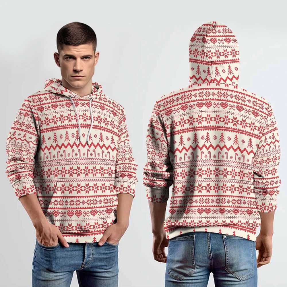 New Mens Merry Christmas Y2K Hoodie Oversized Long Sleeve Sportswear Holiday and Comfortable Winter Holiday Fashion W241213
