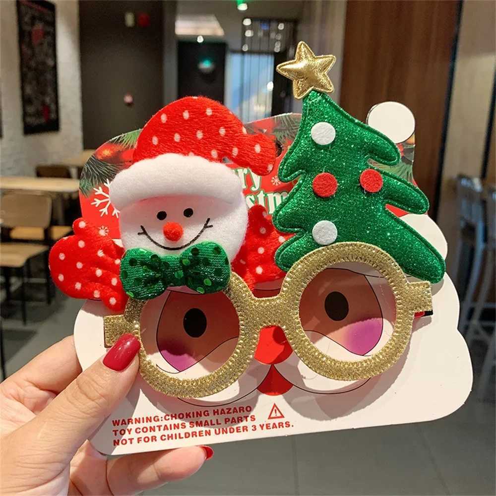 Sunglasses New Creative Christmas Glasses Santa Claus Elk Glasses Frames Christmas Mask Role Play Props Christmas Party Decoration Gifts H241213