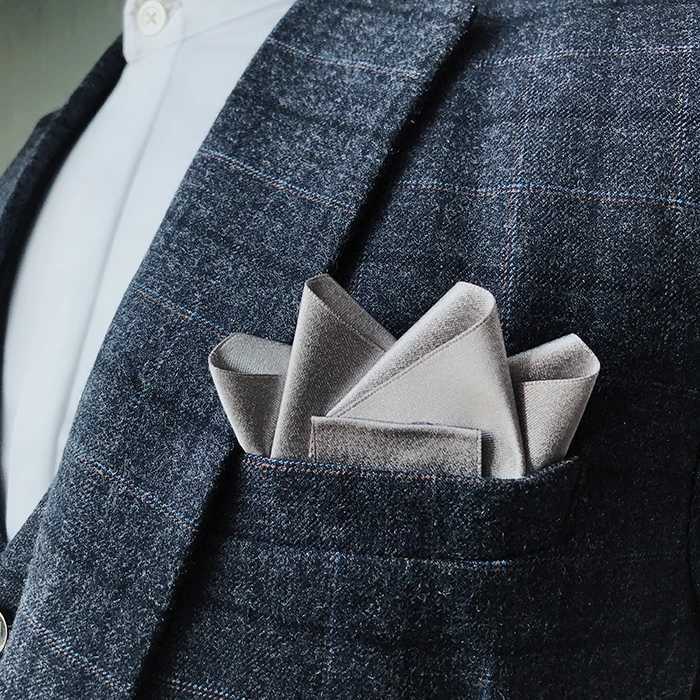 Fashion Set Pocket Square Mens Chest Towel Hanki Mens Solid Pre Folding Black Navy Blue Hanki Classic Set Mens Handle W241213