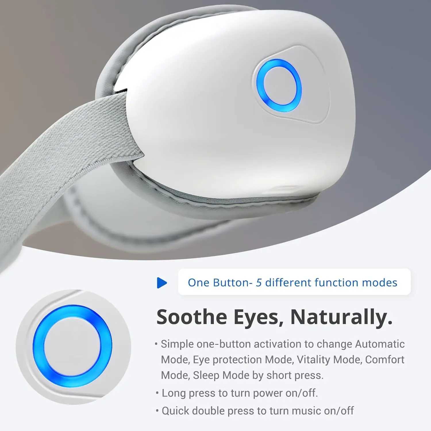 Heated eye massager for migraines eye care device with Bluetooth airbag for relieving eye fatigue and improving sleep W241213