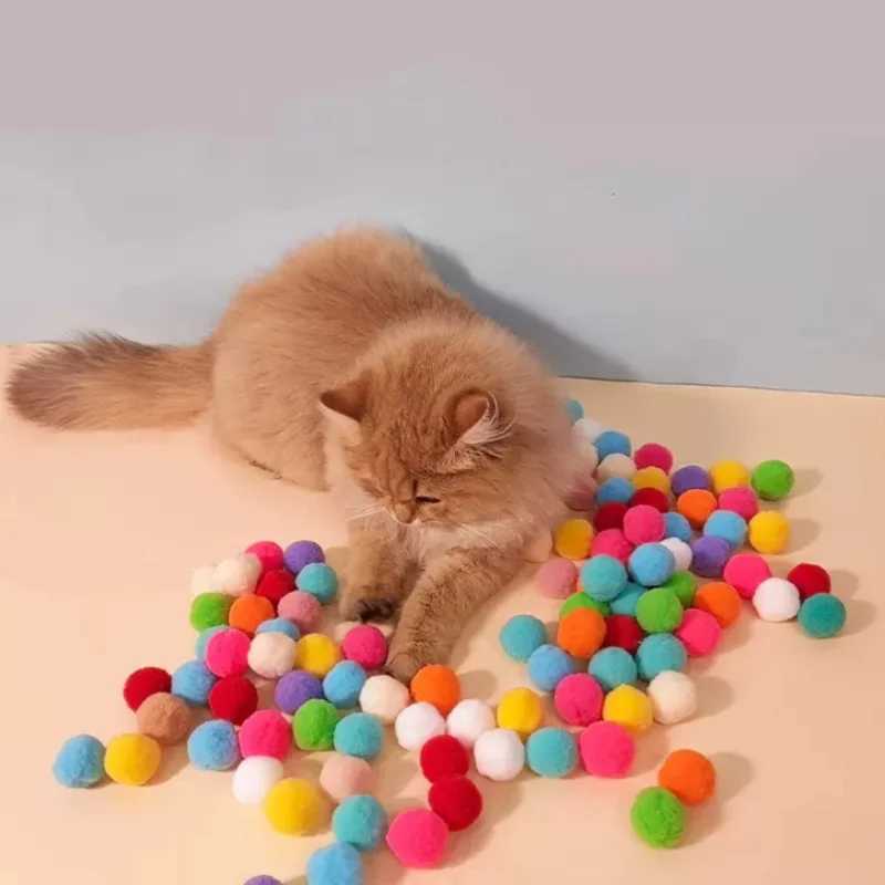 Plush Ball Shooting Gun Cat Toys Interactive Kittens Mini Pompoms Launcher Games Pet Accessories Indoor Cats Self Fun Toy X241213