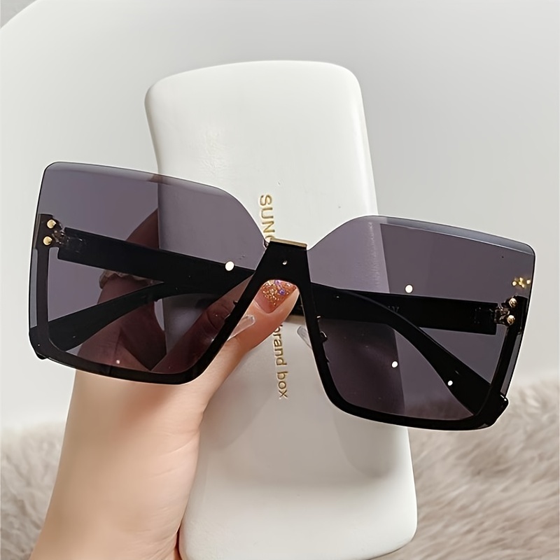 LALAVARA Ladies Rimless Oversized Fashion Trend Driver Driving Outdoor Cycling Sports Fishing Fashion Glasses