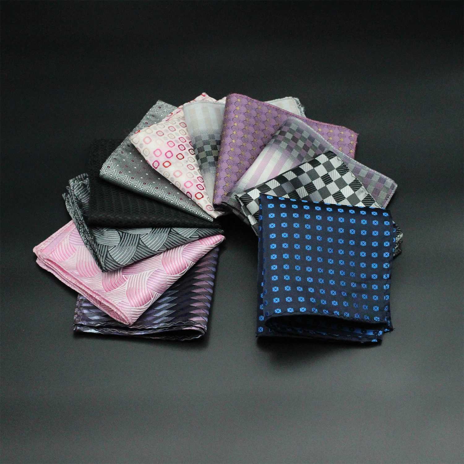 Fashion Set Pocket Square Mens Business Chest Towel Hanky Gentleman Stripe Hanky Classic Set Napkin Mens Handle W241213