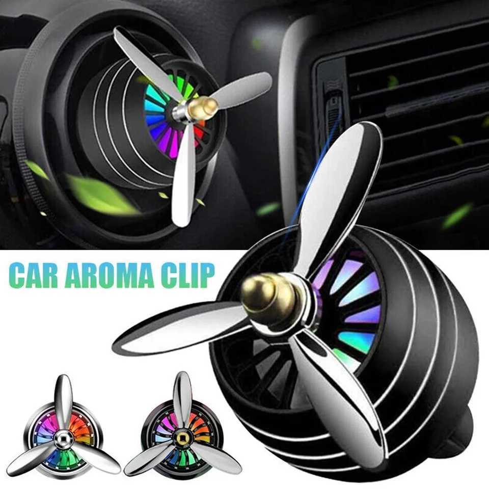 1pcs Car Propeller Air Exterior 3-Leaf Fan Car Diffuser For Air Vent Cars LED Fragrance Air ener Rotate Dispenser FragranceXJ241213