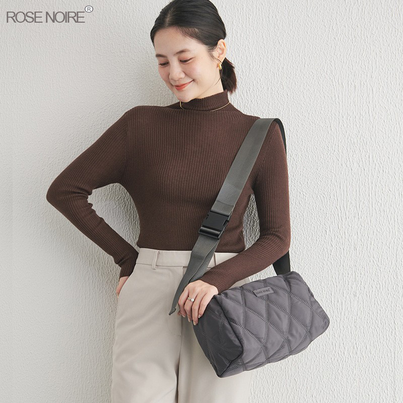 Straight Nylon Bag For Casual Women's Diamond Grid Small Elephant Style Single Versatile Crossbody Shoulder Bag, Trendy