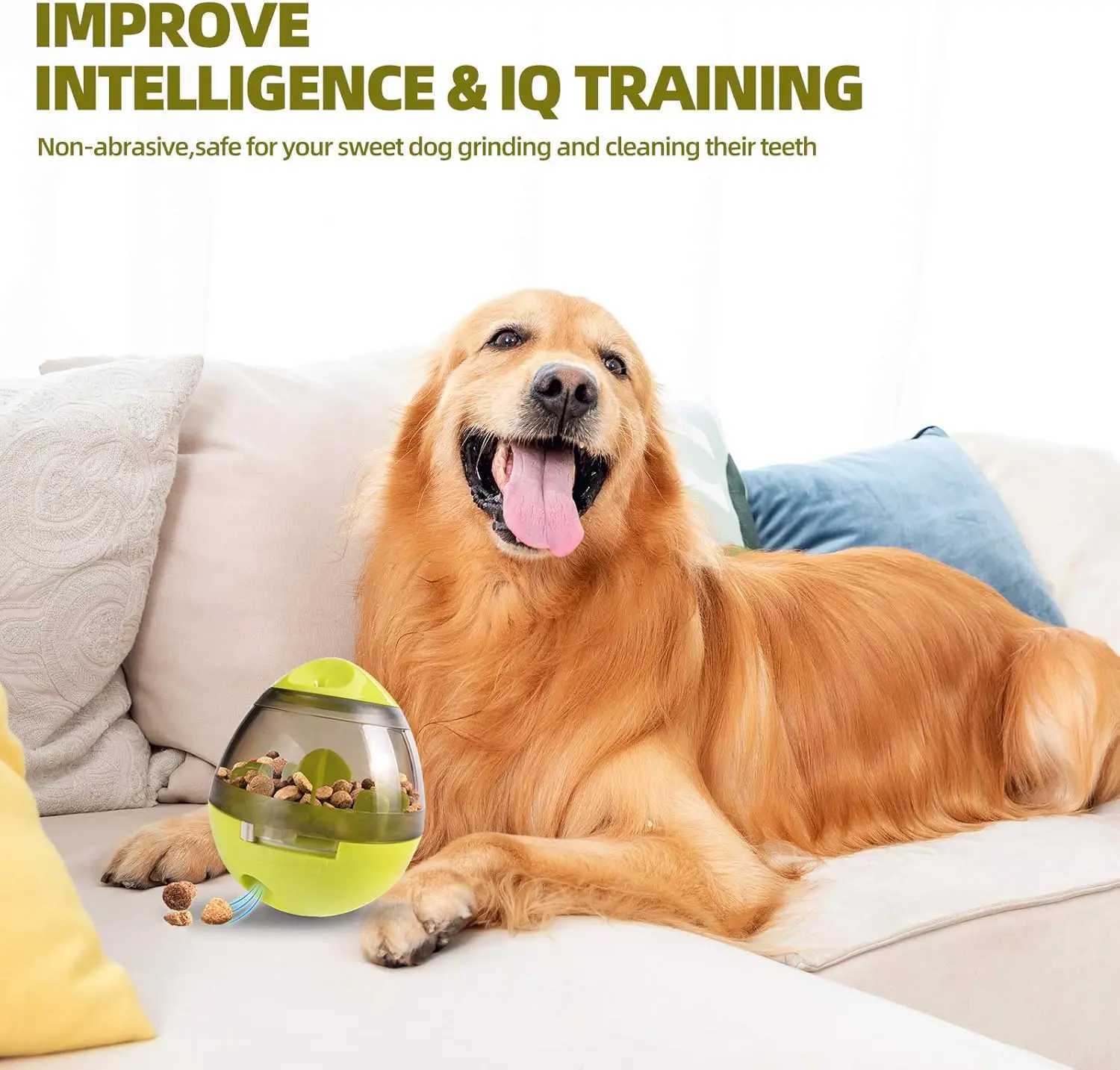 Dog food ball adjustable dog food dispensing toy interactive food puzzle ball pet slow feeding ball X241213