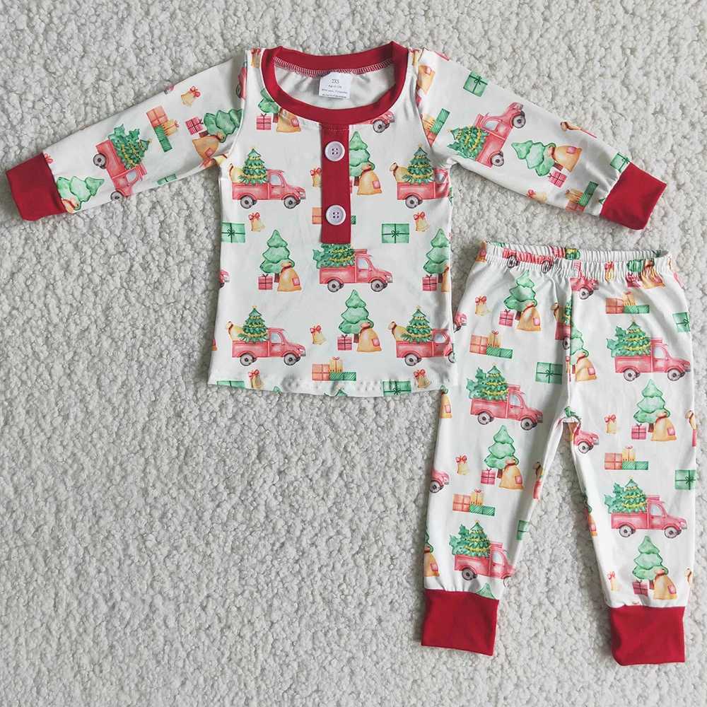 Hot selling childrens designer clothing girls pajamas boys pajamas set Christmas gingerbread boutique baby girls pajamas new W241213