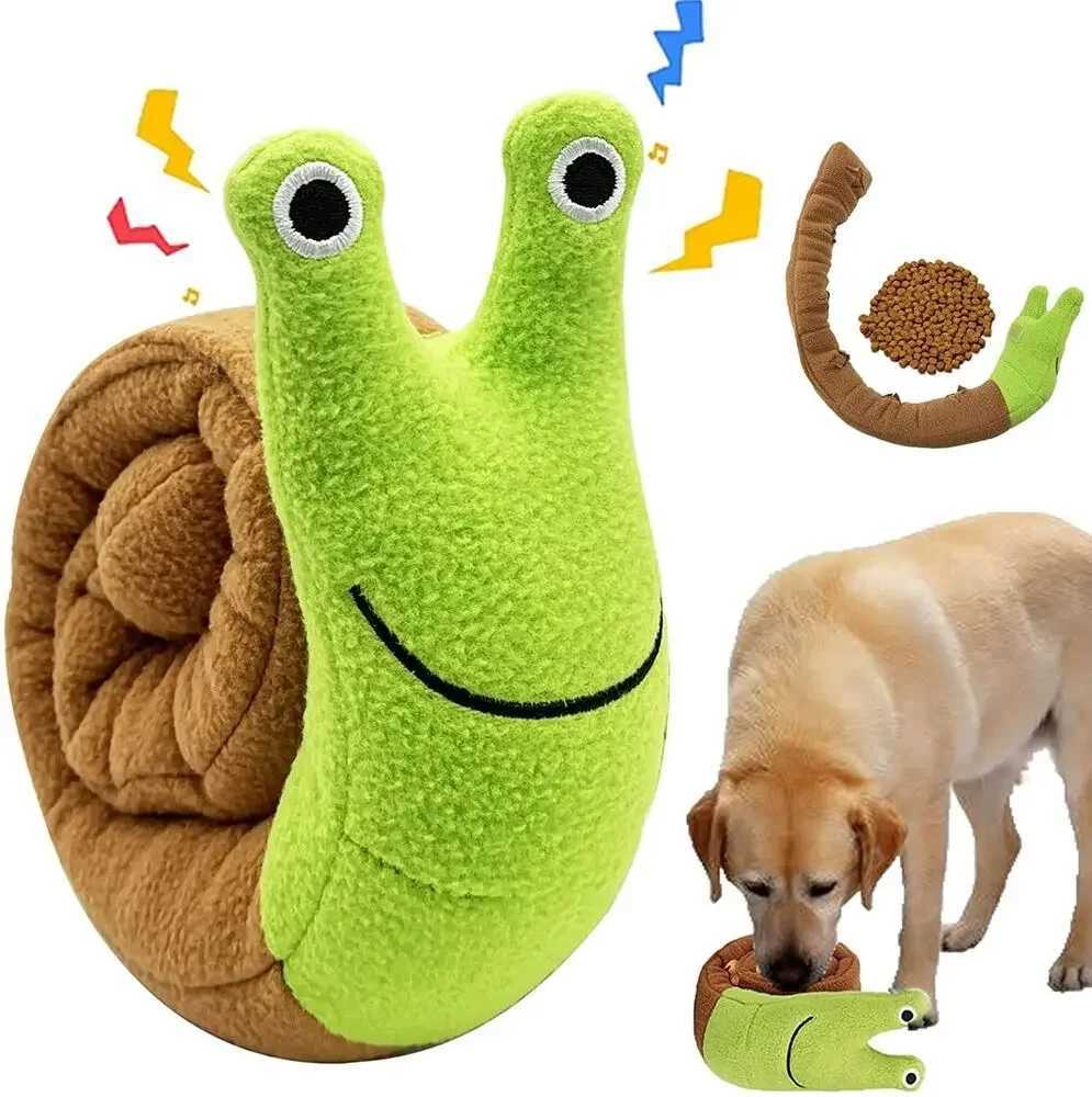 Dog extrusion toy pet sniffer plush snail toy Xizang food plush puzzle dog toy interactive cat and dog puzzle toy feeder X241213