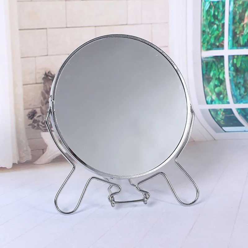 Makeup Cosmetic Mirror 468 Round 360 Degree Rotation 2 Face Tabletop Mirror Magnifier Stainless Steel Makeup Mirror StandingXJ241213