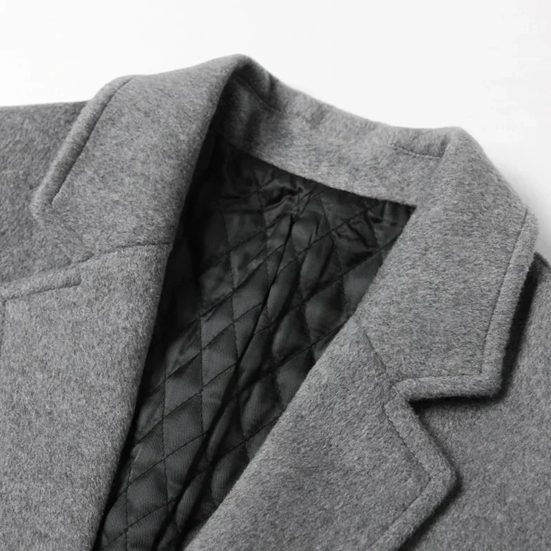 Wool content 54% woolen coat mens winter Korean version wool fashion casual long top menswool 241213