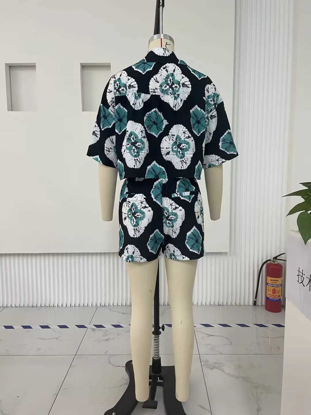 Women's Two Piece Pants Hirigin Womens 2 Piece Pajamas Set Vintage Floral Print Half Slve Tie Up Shirt + Shorts Set Summer Vacation Beach Clothes