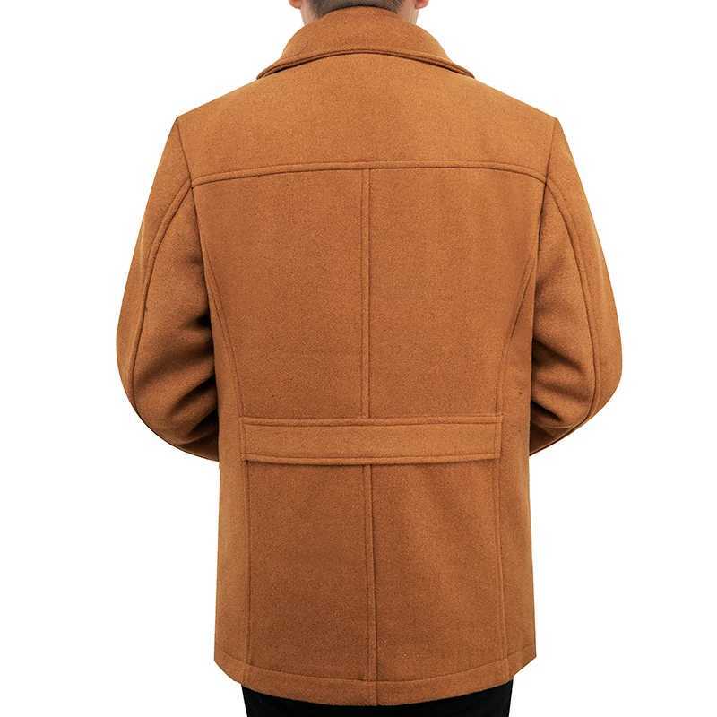 New Men Wool Coat High Quality Solid Mens Blends Woolen Coat Male Trench Jacket Casual Overcoat Autumn Winter Thick WindbreakerXJ241212