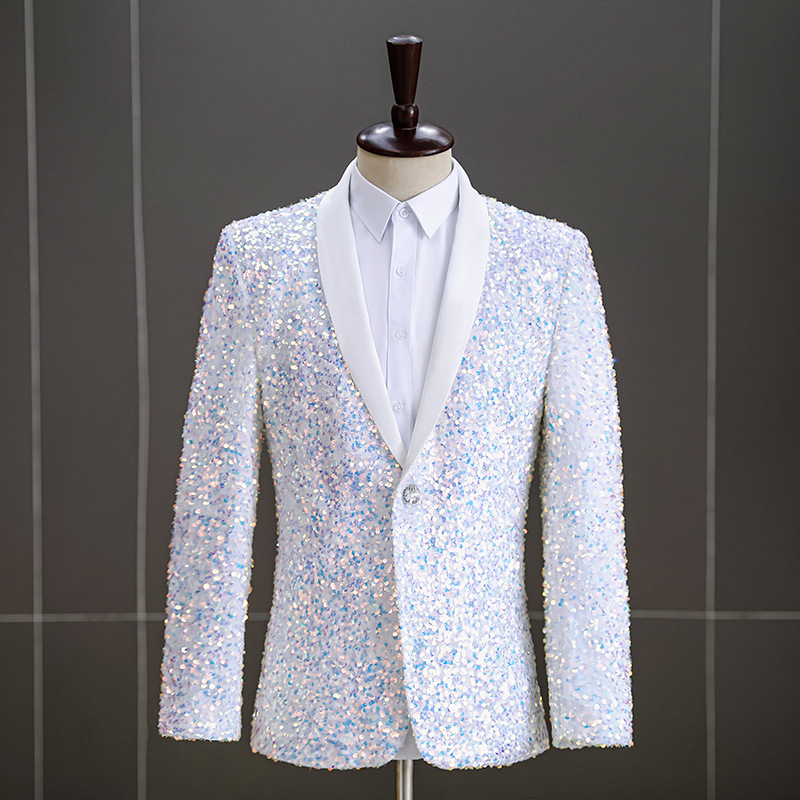 K679 Men's Printed Two-Piece Suit - Large Size jacket