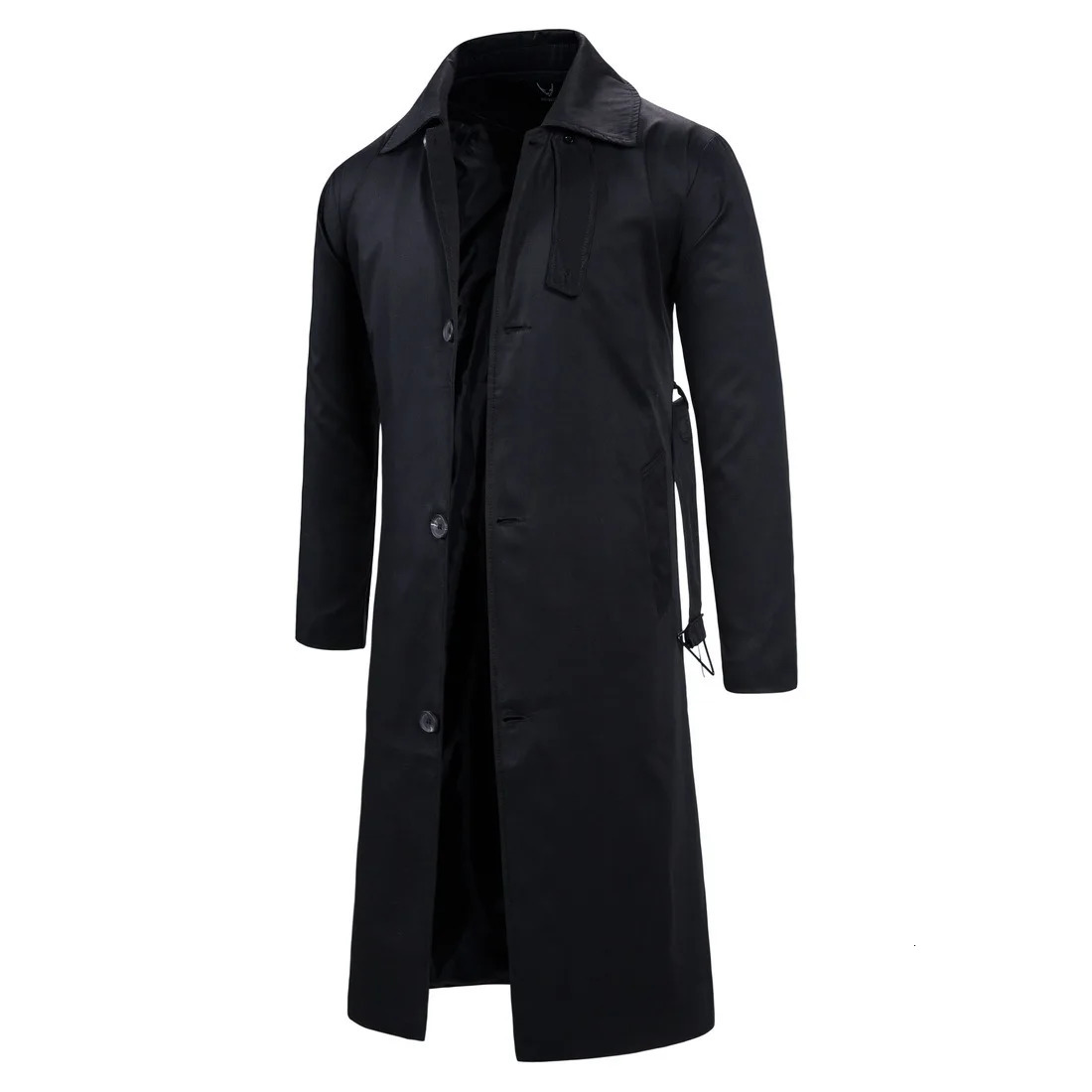 Mens Spring Autumn Windbreak Overcoat Long Trench Coats with Belt Male Pea Coat Men Double Breasted Peacoat 241213