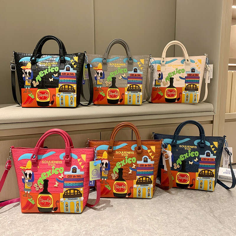 for Women Autumn/Winter Commuter Handbag Large Capacity Mexican Style Shoulder Bag 2024 Versatile New Trendy Clothing Ins