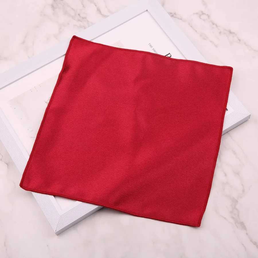Mens Solid Handkerchiefs Silk Square Super Soft Washable Hanky Red Black Yellow Red Blue Chest Towel Pocket Square 24*24cm W241213