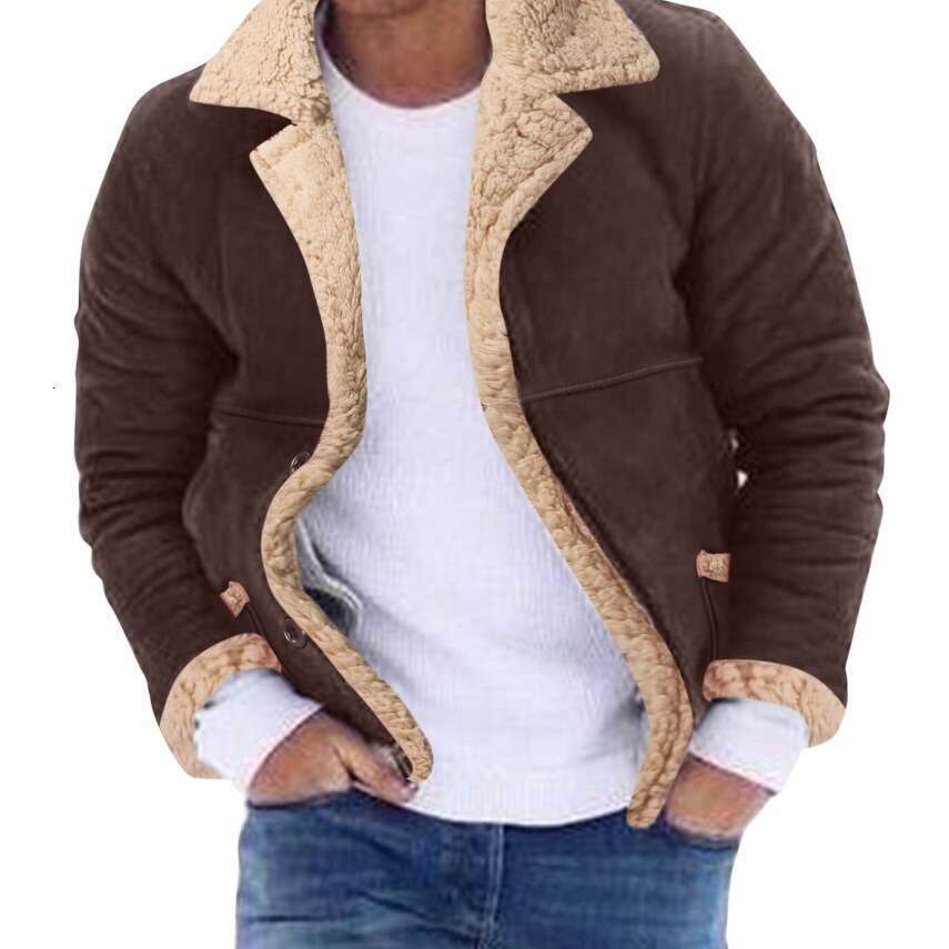 Large Size Leather Fashion Brand Winter New Style Fashionable Men's Fur Integrated With Plush Thick Jacket For Men