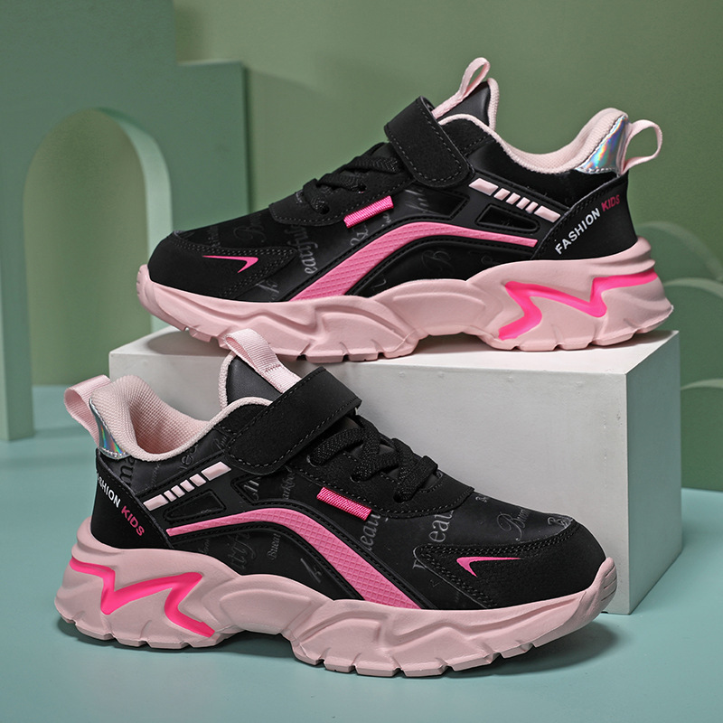 Kids Casual Boys Shoes Soft Sole Kids Shoes Non-slip Sneakers Shoes Outdoor Student's Children Pink Girls Sport Walking Footwear Size 27-39