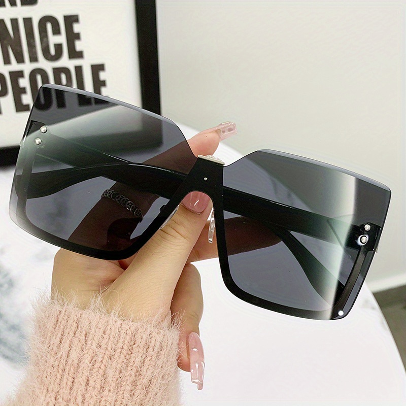 LALAVARA Ladies Rimless Oversized Fashion Trend Driver Driving Outdoor Cycling Sports Fishing Fashion Glasses