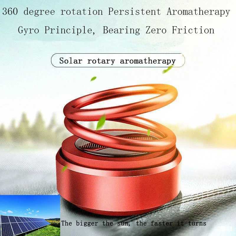 Solar Energy Car Aroma Air ener Double Ring Rotary Dashboard Decoration Ornament Environmental Auto Diffuser PerfumeXJ241213
