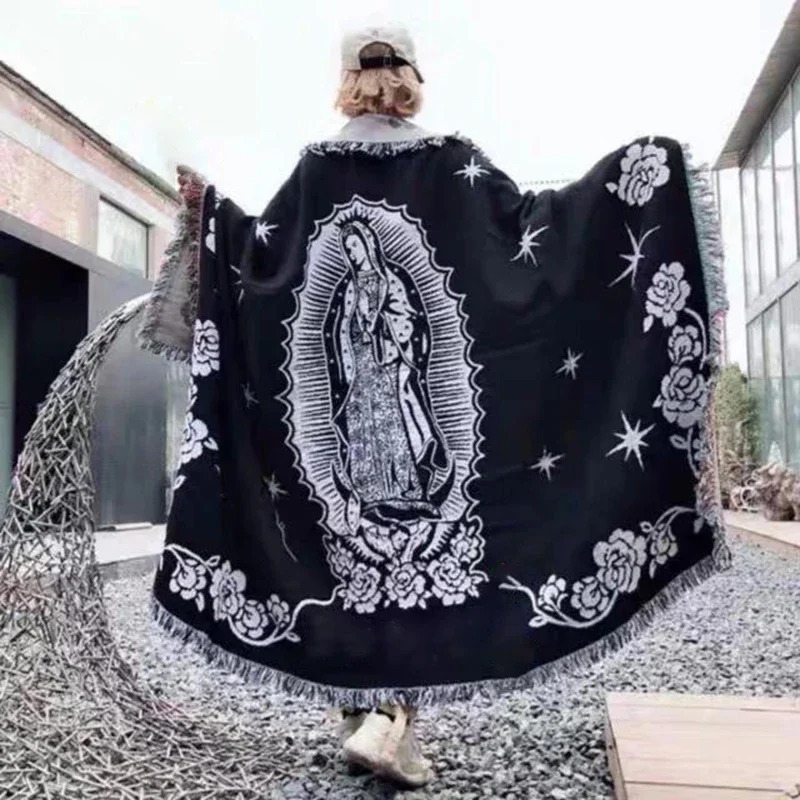American Marias Virgin Mary Tapestry Street Trend Blanket Camping Sofa Ornaments Premium Quality 241213