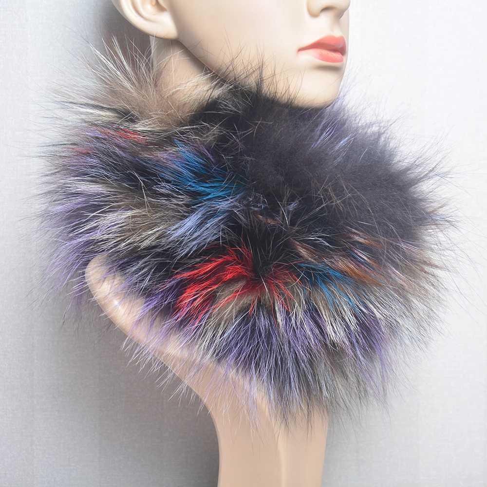 Scarves Wraps 2024 Real Fox Fur Scarf Headband Women Winter Ring Neck Warmer Good Elastic 100% Natural Mufflers H241213