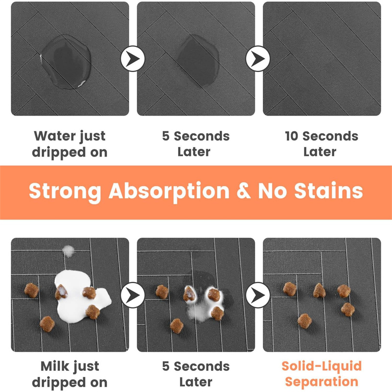 Pet Feeding Mat-Absorbent Pet Placemat for Food and Water Bowl, with Waterproof Rubber Backing, Quick Dry Water Dispenser Mat