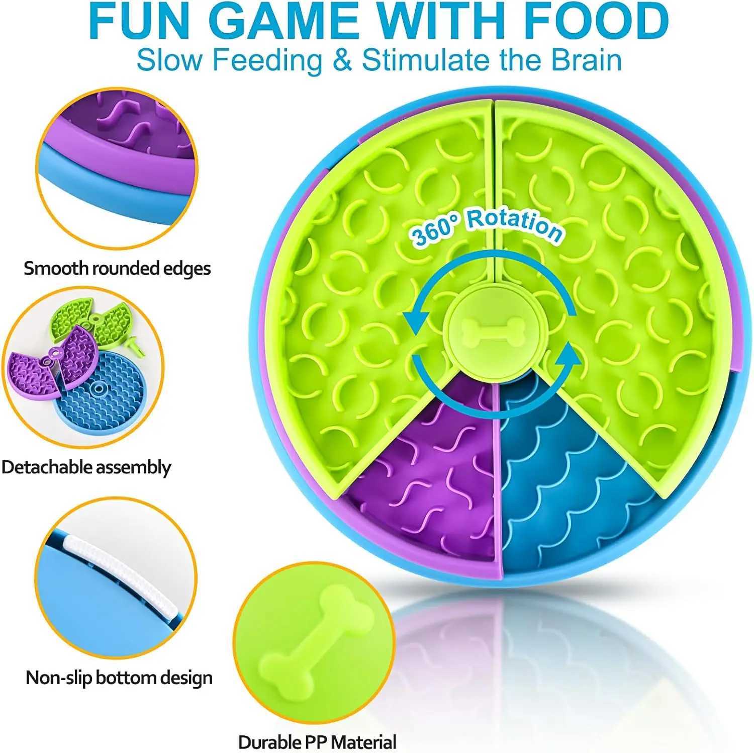 Dog Puzzle Slow Feeder Interactive Dog Puzzle Game 3 Layers Detachable Slow Eating Dog Bowl Anti-anxiety Dog Feeder Bowl X241213