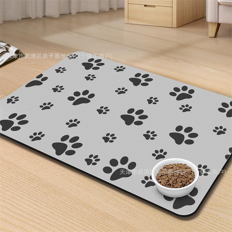 Pet Feeding Mat-Absorbent Pet Placemat for Food and Water Bowl, with Waterproof Rubber Backing, Quick Dry Water Dispenser Mat