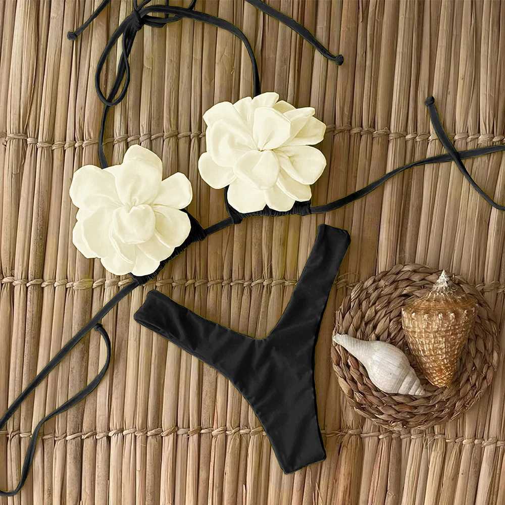 Sexy Floral Micro Bikini 2024 Women Swimsuit Fa Swimwear Thong Bikinis Set Brazilian Beach Wear Bathing Suit BiquiniXJ241212