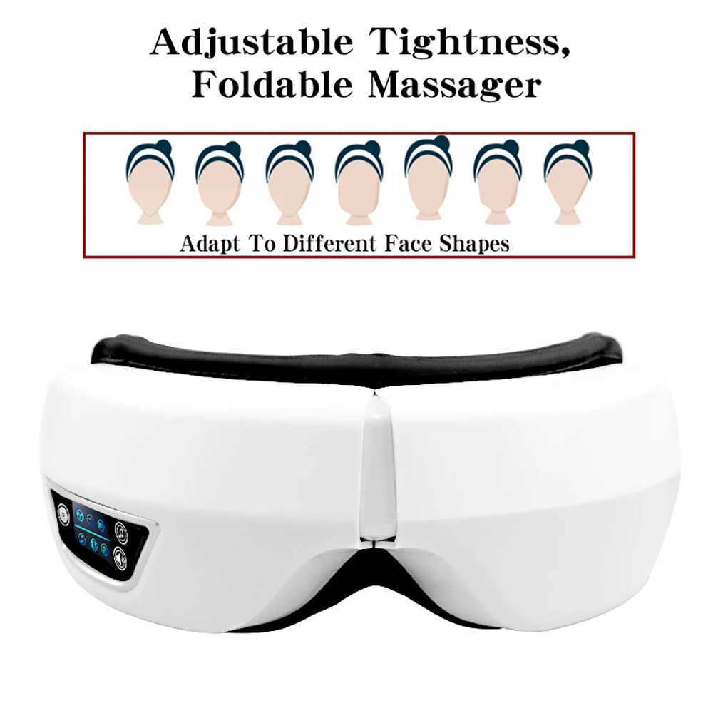 6D Smart Vibration Eye Massager Hot Airbag Compress Bluetooth Music Eye Care Instrument Eye Massage Sleep Mask Eye Relax Fatigue W241213