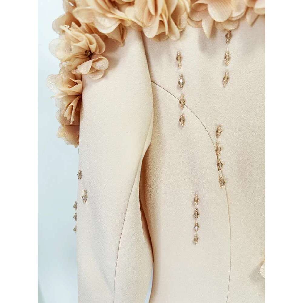 Ladies' Suit HIGH QUALITY Newest Fashion Designer Maxi Dresses Women's Sleeve Stunning Wers Appliques Beaded Long Dress