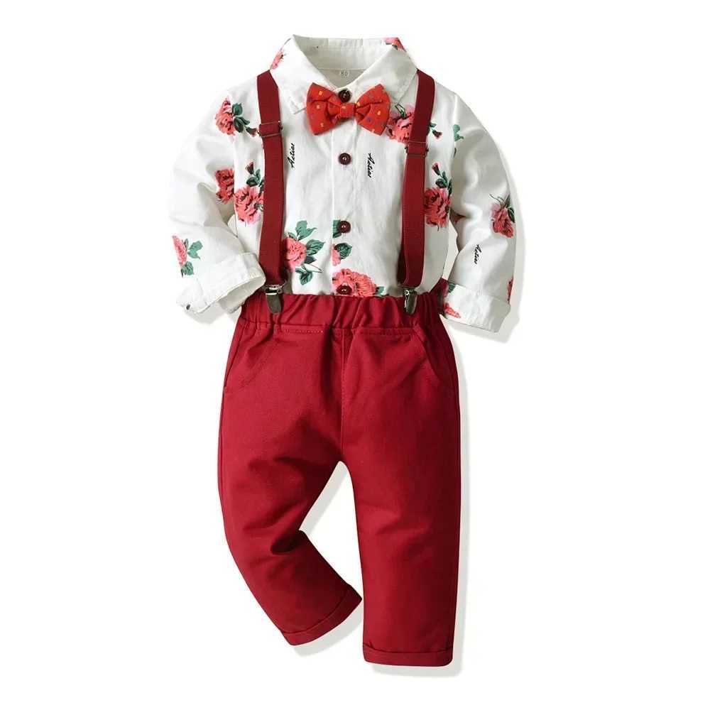 Boys Spring/Summer Cotton Christmas Set 2-12Y Boys Shirt and Pants Covering Boys Clothing W241213
