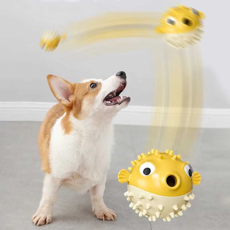 Dog Toys Elastic TPR Bite-resistant Dogs Leaking Food Puzzle Toys Funny Puppy Teeth Cleaning Interactive Ball Toy Dog Supplies X241213