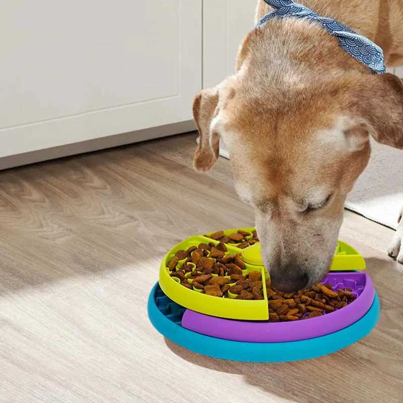 Dog Puzzle Toys Slow Feeder Interactive Increase Puppy IQ Food Dispenser Slowly Eating NonSlip Bowl Pet Cat Dogs Training Game X2412139