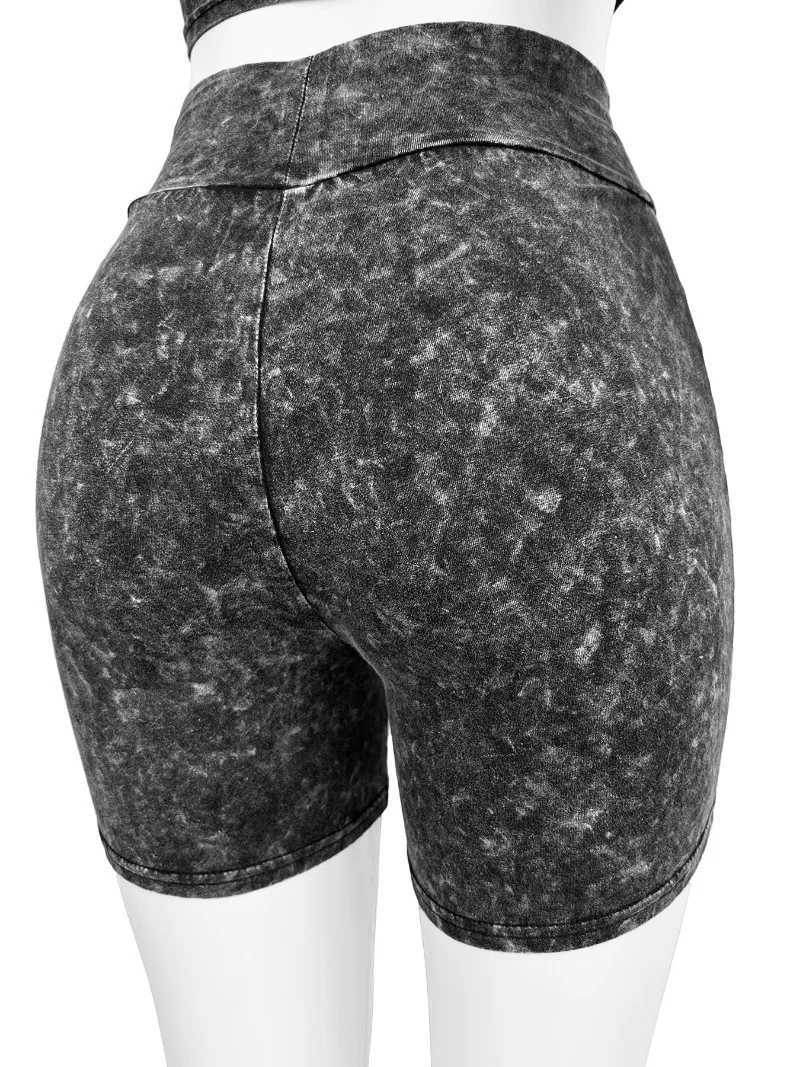 Women's Two Piece Pants Women Summer Washed Printed Casual Two Piece Set Short Slve T-shirts Crop Tops + High Waist Shorts Slim Tracksuits Jogger