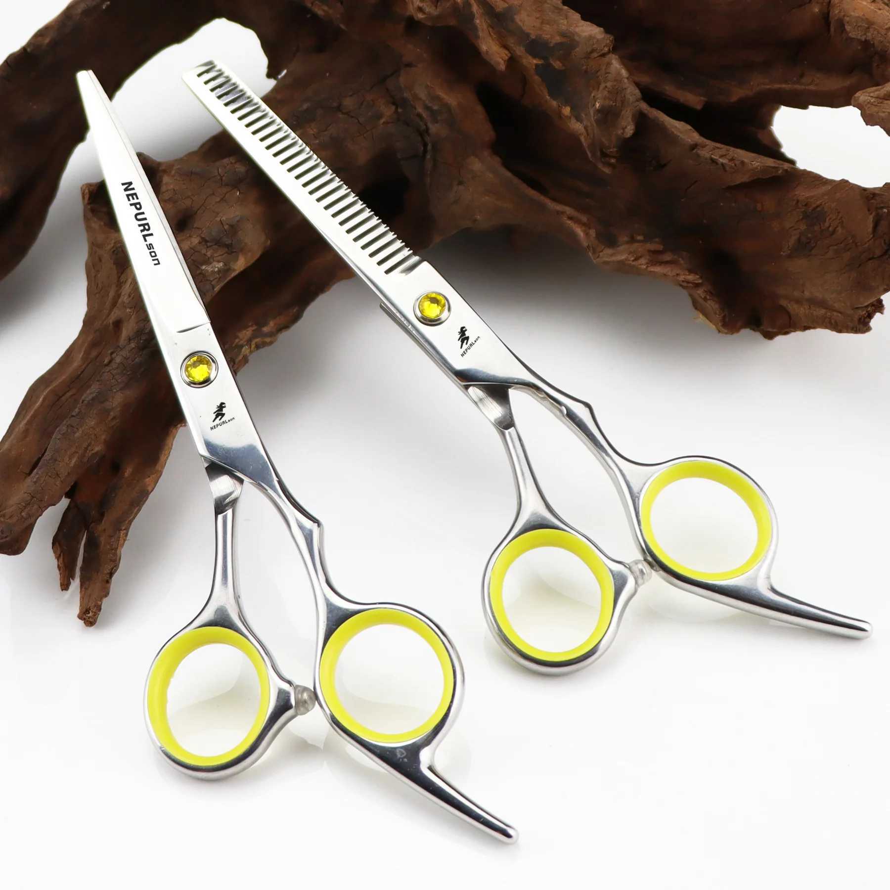 Professional Hair Cutting Scissors Home Hair Cutting Barber/Salon Thinning Shears Stainless Steel Hairdressing Black Golden M241213