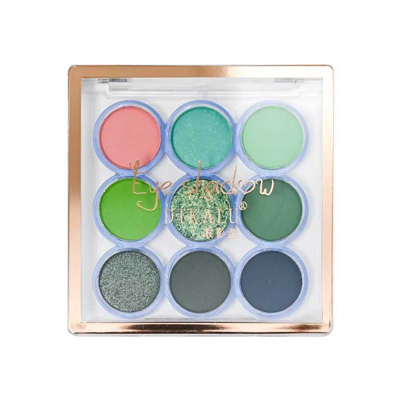 9 Color Green Eyeshadow Palette Festival Makeup Pearly Matte Glitter Eye Shadow Highlights Earth Color Matellic Nude Eye Pigment W241213