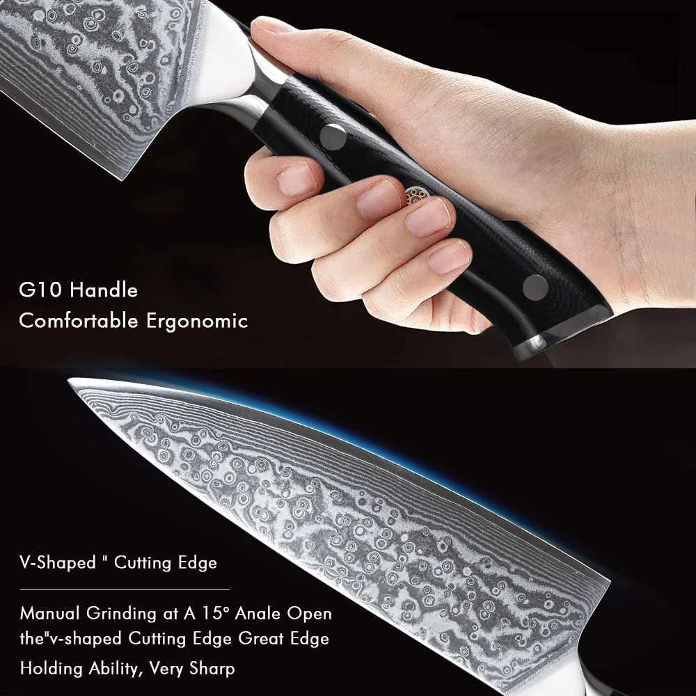 F.YOUNG 8 Professional Chefs Knives Japanese 67 Layer Damascus Steel VG10 Core Super Sharp Meat Fish Vegetable Kitchen Knife Y241212