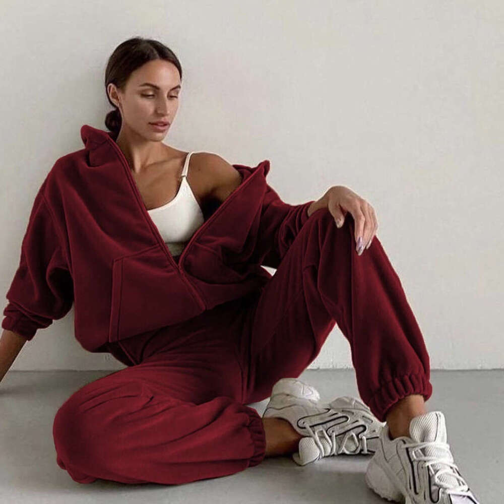 European American Autumn Winter Foreign Trade Women's New Sports Leisure Hoodie Set Trendy Clothing Fashionable And Casual Temperament