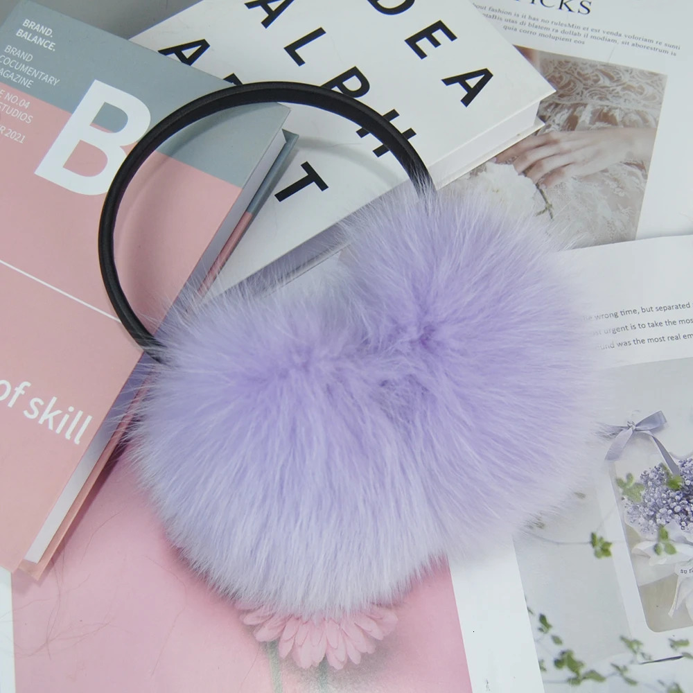 womens fox fur earmuffs for winter women warm and genuine fox fur earmuffs for girls oversized womens fur earmuffs 241211