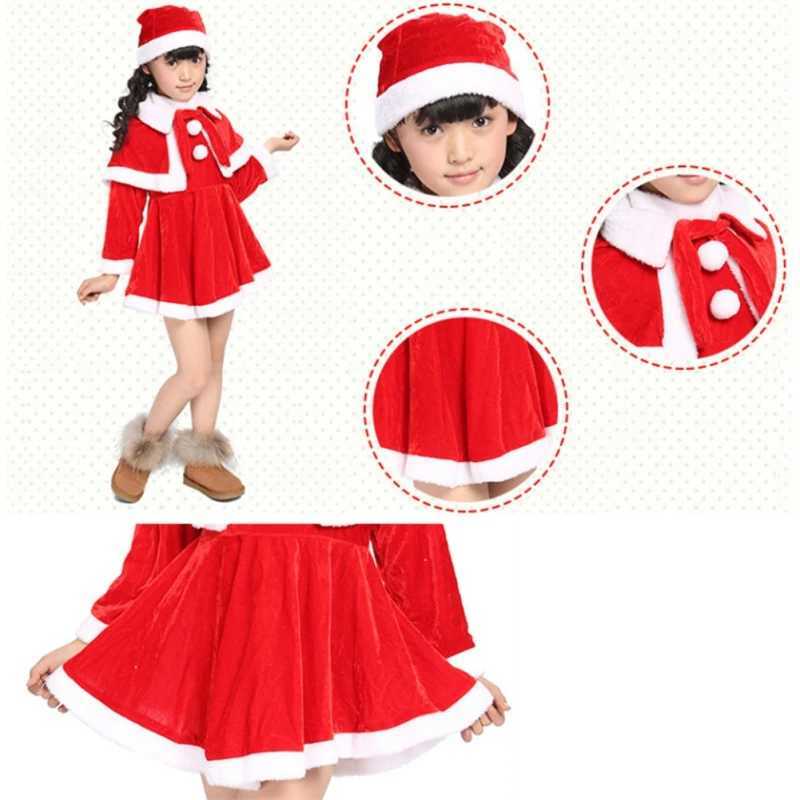 Christmas costume childrens dress up boys and girls performance costume set Santa Claus costume hat+cloak+tight fitting clothes or hat+top+pants+belt 
